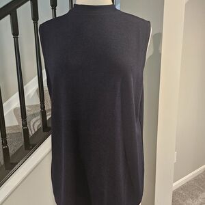 Chico’s Travelers Collection Empress Blue Textured Knit Mock Tank (Size 3)